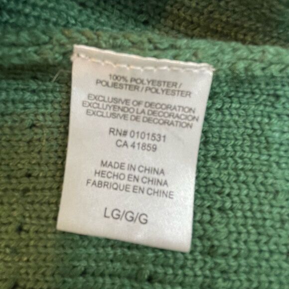 Mighty Fine Womens Lumpy Green Pearl Knit Short Cardigan Sweater Holiday-L - Picture 5 of 10